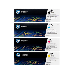 HP 128A Compatible LaserJet Toner Cartridge Set - Black, Cyan, Magenta, Yellow