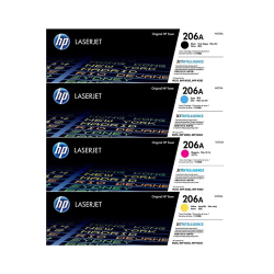 HP 206A Compatible LaserJet Toner Cartridge Set - Black, Cyan, Magenta, Yellow