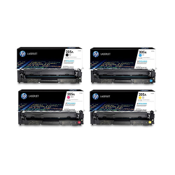 HP 205A Compatible LaserJet Toner Cartridge Set - Black, Cyan, Magenta, Yellow