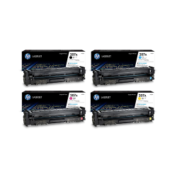 HP 207A Compatible LaserJet Toner Cartridge Set - Black, Cyan, Magenta, Yellow