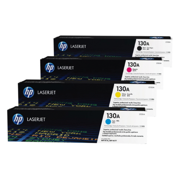 HP 130A 4-pack Cyan/Magenta/Yellow/Black Original LaserJet Toner Cartridges HP 130A 4-pack Cyan/Magenta/Yellow/Black Original LaserJet Toner Cartridges